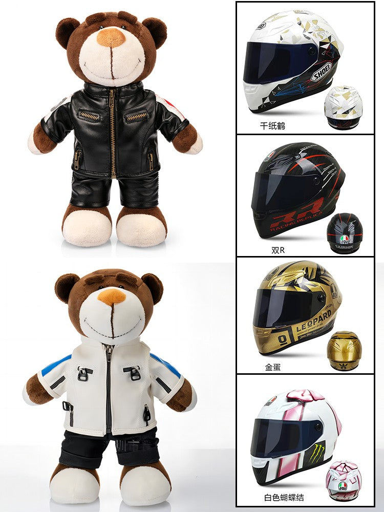 Miniature Motorcycle Helmet & Bear Gift