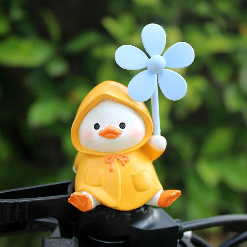 Cute Raincoat Duck Windmill Charm
