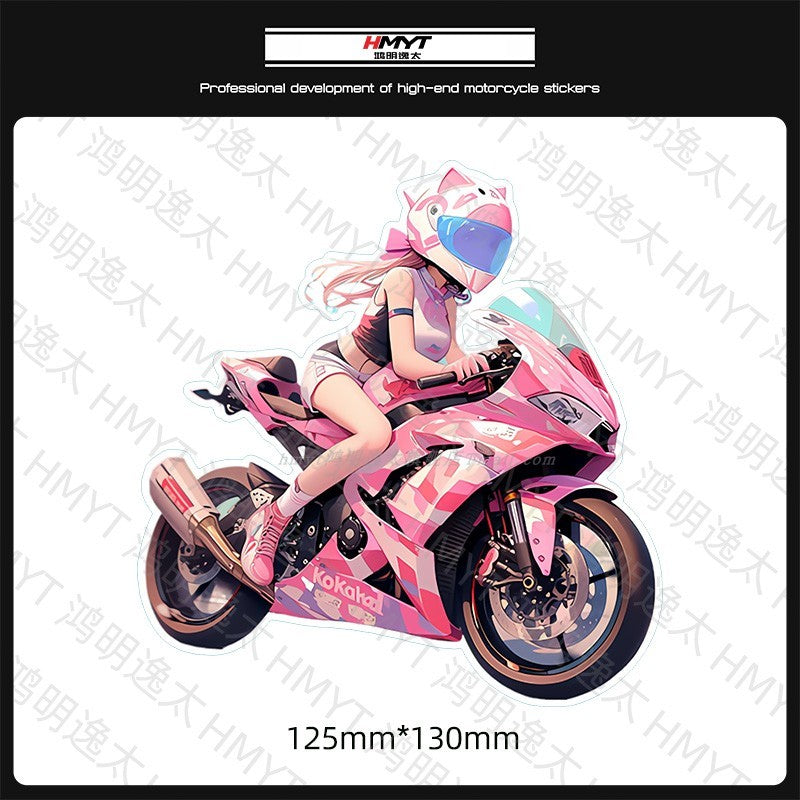 Anime Female Rider Stickers