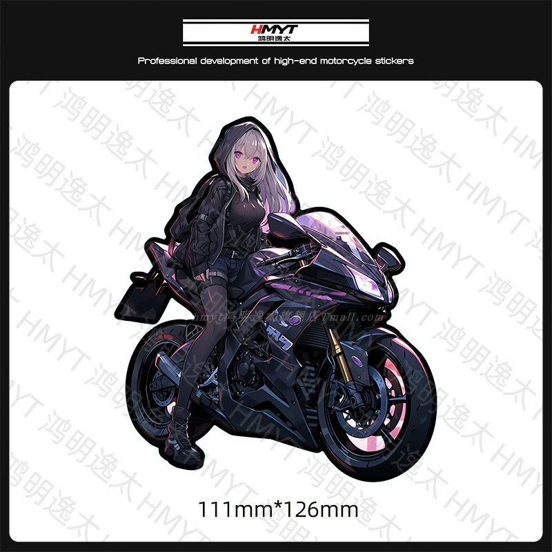 Anime Female Rider Stickers