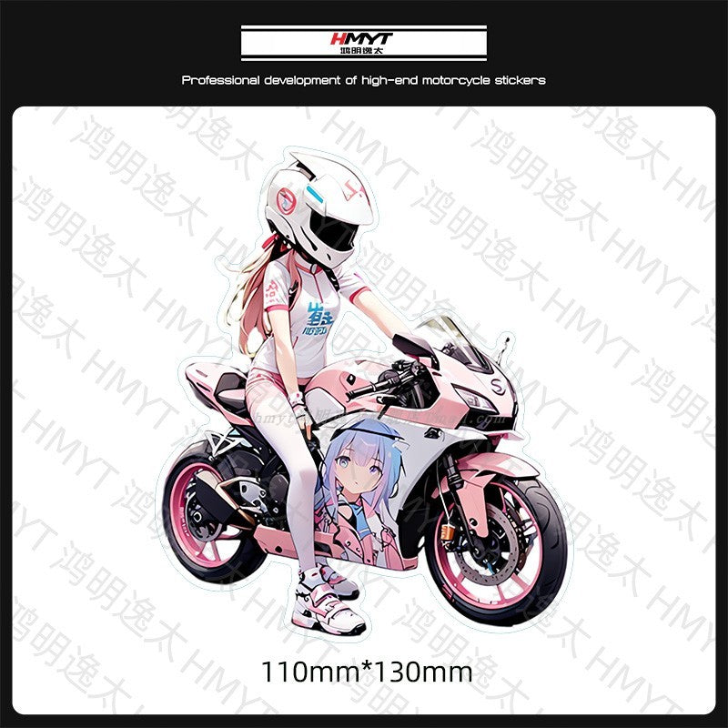 Anime Female Rider Stickers