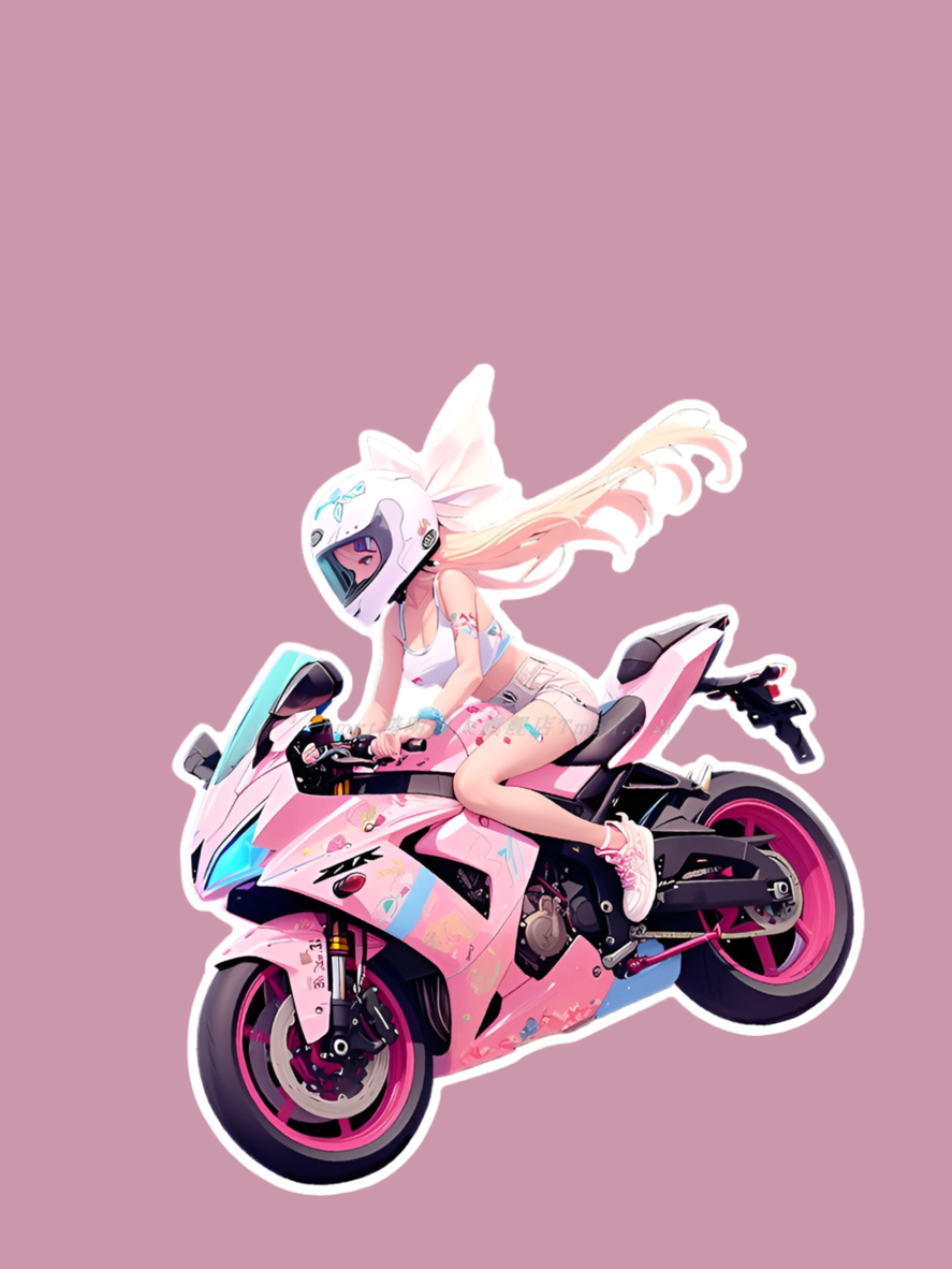 Anime Female Rider Stickers