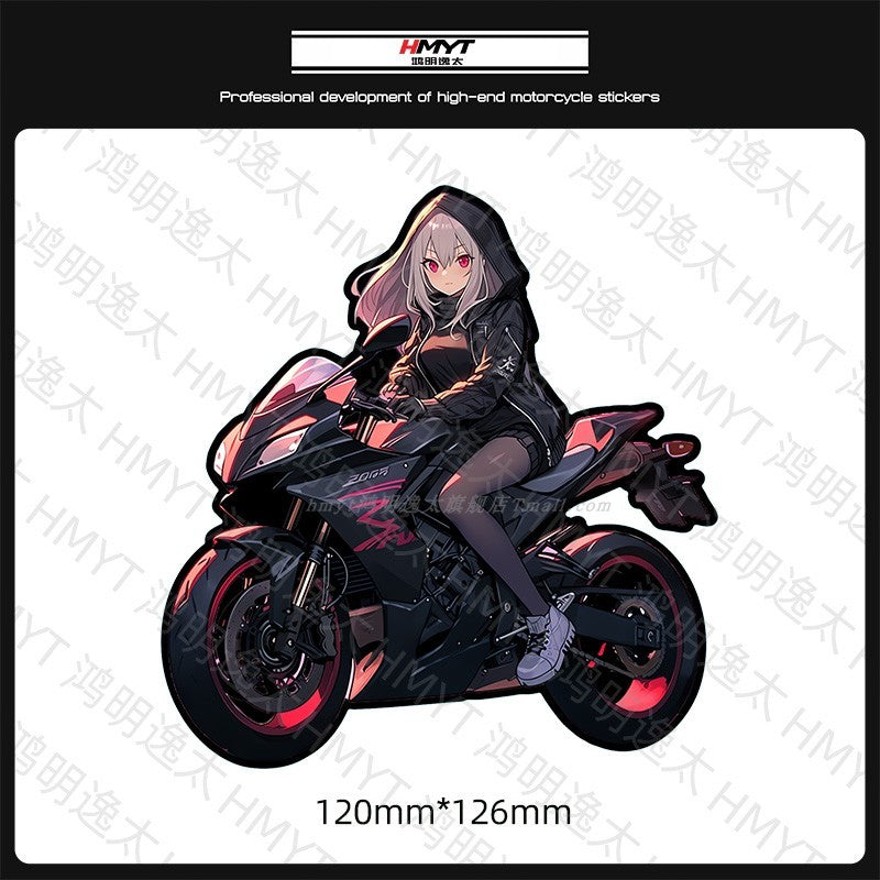 Anime Female Rider Stickers