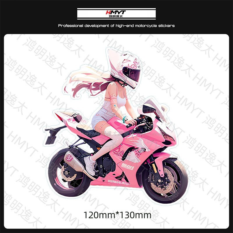 Anime Female Rider Stickers