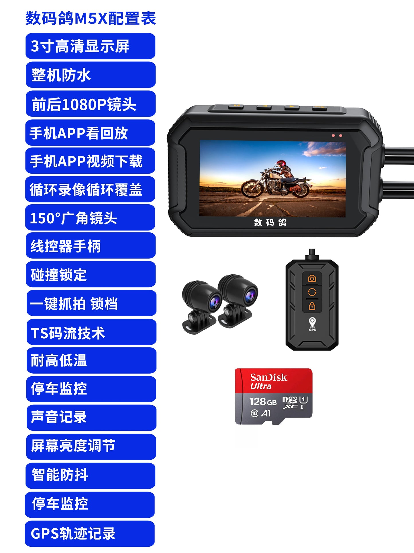 1080P HD Dual Lens Waterproof Camera