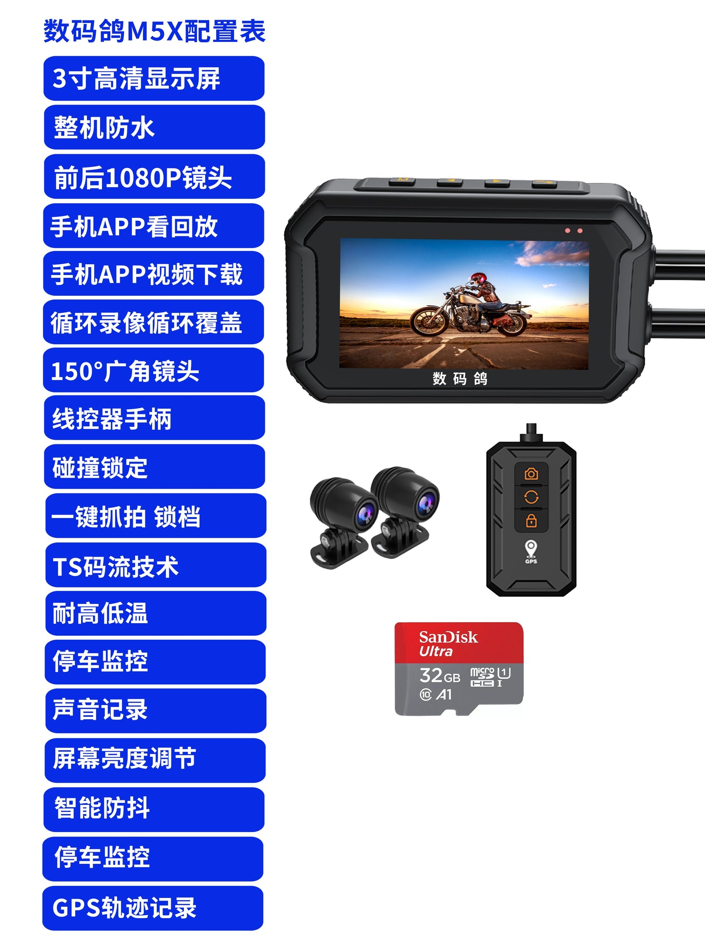 1080P HD Dual Lens Waterproof Camera