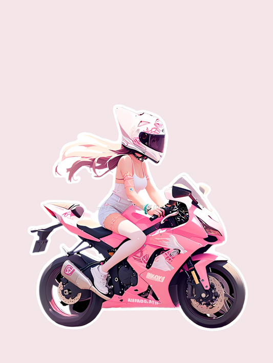 Anime Female Rider Stickers