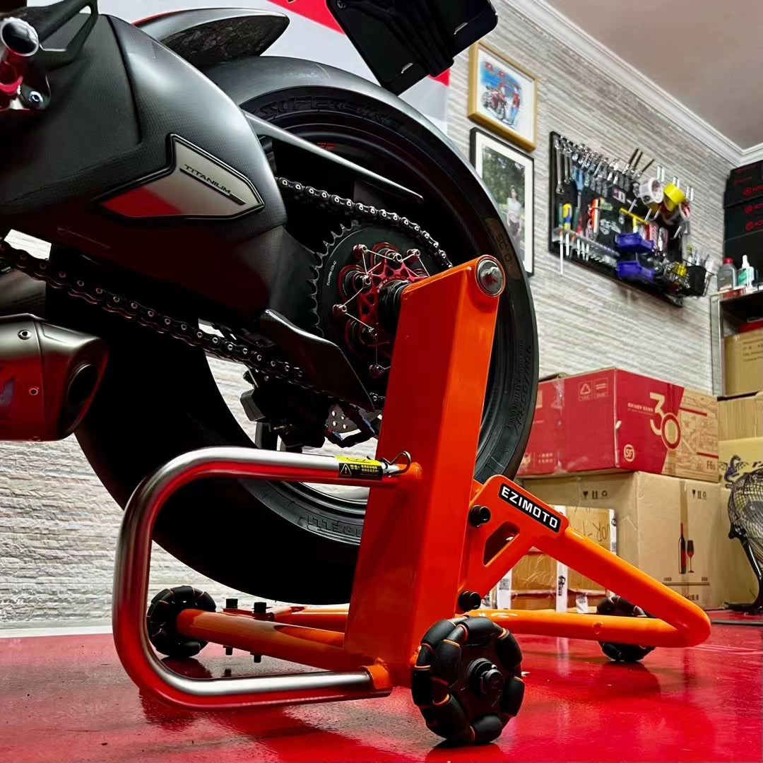 Paddock Stand - Single and Double-sided Swingarm with Spinner Wheel